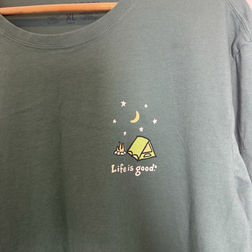Life Is Good Mens Green Long Sleeve TShirt "Take‎ It Outside" XL - Picture 2 of 9